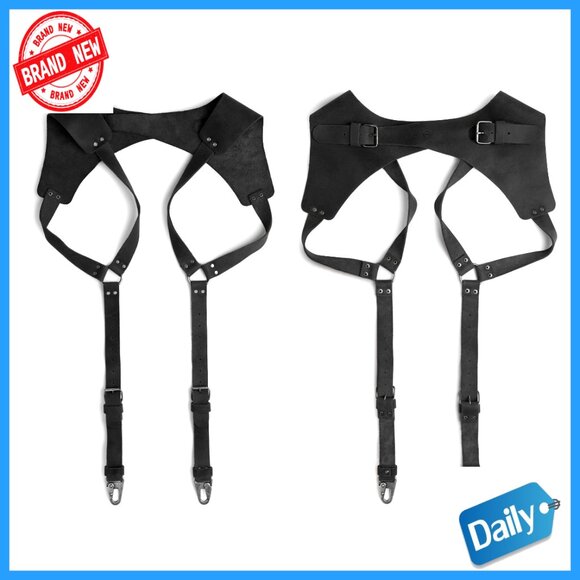 Full Grain Leather Suspenders Adjustable Straps Handmade Steampunk Wedding